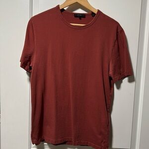 Vince burnt orange garment dyed cotton SS crew neck tee size small